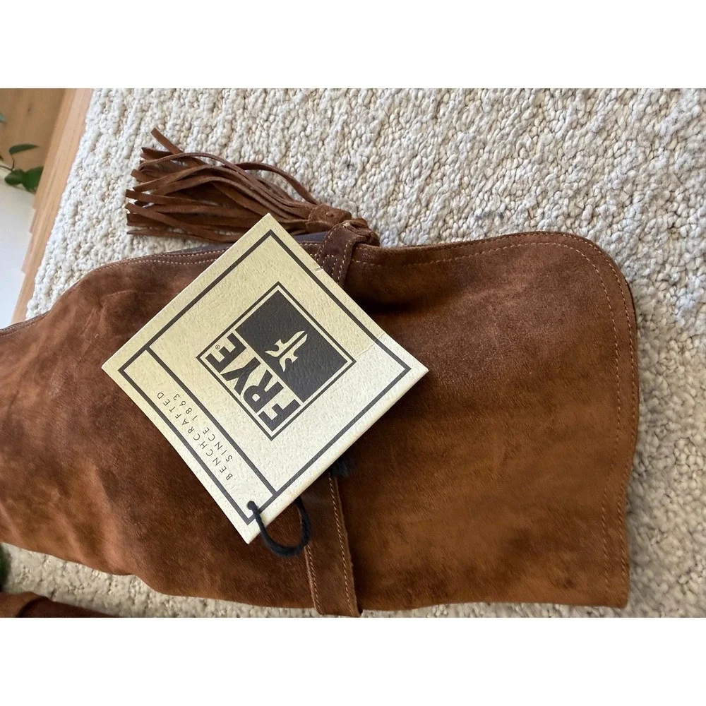NWT‎ Frye Molly Tassel Over The Knee OTK Suede Boots Wood Brown 5.5